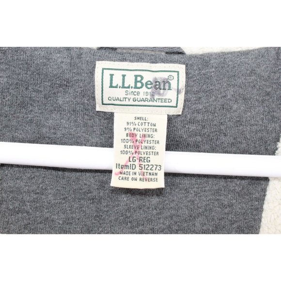 LL Bean Katahdin Iron Works Hooded Sweatshirt Fleece Lined Gray Size L - Picture 7 of 11